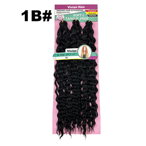 Ingrosso su misura 22 pollici 3x <span class=keywords><strong>trecce</strong></span> a onda profonda lunga riccia treccia uncinetto capelli <span class=keywords><strong>extension</strong></span> kanekalons sintetici per le donne - Product Image 3