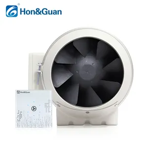 Hon Guan 100mm Ventilation Fan Smoking Roof Exhaust Fan With 6 Speed Control And Aluminum Duct