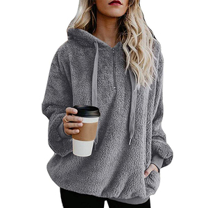 Garantía de Comercio de moda de noche fiesta noche mujeres Jersey peludo Sudadera con capucha - Product Image 6
