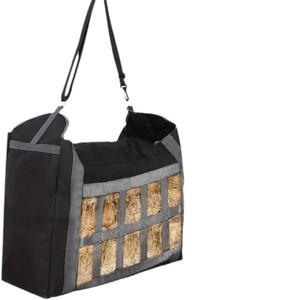 Large Capacity Hay Feeding Bag 60cm X 48cm X 25cm For Horse Livestock Feed <b>Storage</b> <b>Pan</b> Feeder Black 600d Material - Product Image 2