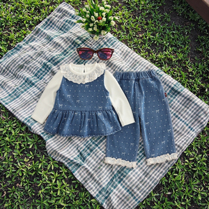 Qingli OEM Custom Factory vestiti alla moda da ragazza per la primavera autunno alla moda completo da tre pezzi a manica lunga in cotone - Product Image 4