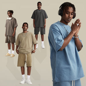 MT2559 थोक कस्टम प्रिंट कढ़ाई लोगो ग्राफ़िक 260 जीएसएम 100% कॉटन टी शर्ट धुली हुई टी-शर्ट - Product Image 4