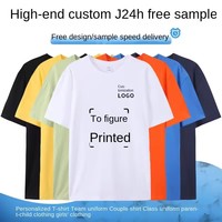 Maiyy kaus katun murni, baju kerja lengan pendek cepat kering dengan cetak Logo disesuaikan untuk budaya iklan musim panas