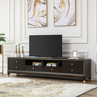 Meuble TV de style contemporain de luxe sur mesure, finition brillante, meuble TV pour salon, base en acier inoxydable, élégant pour la chambre à coucher, en vente