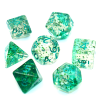 Ensemble de dés en acrylique soufflé multicolores personnalisés DND, 7 pièces, pour les jeux de table Dungeons & Dragons