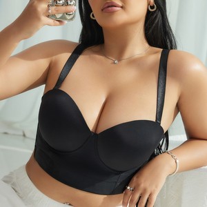 Europeo americano Cross-Border senza cuciture anello in acciaio liscio <span class=keywords><strong>reggiseno</strong></span> traspirante per tutti i giorni a mezza coppa con ferretto solido lavorato a maglia - Product Image 3