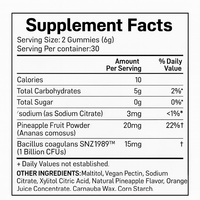 Gummies Probiotiques Marque Blanche Bacillus Coagulans 1 Milliard UFC Soutien Équilibre pH Femmes Adultes Sans Sucre Végétalien Pectine