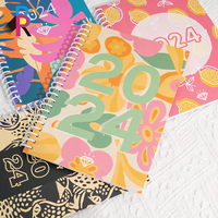Journal relié en spirale avec couverture rigide laminée mate, carnet de notes, stock CMYK, A5 A6, anneau YO, personnalisé A4 A5, rose, marron, spirale