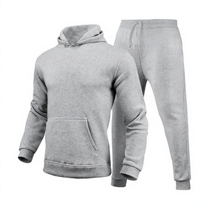 <b>Men</b> Hooded Tracksuit Solid <b>Navy</b> Cotton Casual Wear Full Length Drawstring <b>Jogger</b> Pants Regular Fit Autumn Breathable - Product Image 4