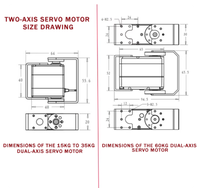Servomoteur numérique DSSERVO 3115 à double axe et couple élevé 25KG 35KG, rotation anti-blocage pour bras mécanique de robot RC