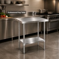 Tables en acier inoxydable 304/201, parfaites pour toutes sortes d'utilisations, comme les barbecues en plein air, les étagères de garage, etc.