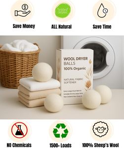 Palline per Lavatrice Ecologiche Naturali da 7cm, Riutilizzabili XL 100% Lana della Nuova Zelanda, Ammorbidenti in Feltro di Lana - Product Image 5