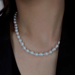 Collier de perles baroques en forme de goutte d'eau à haute brillance à la mode pour femmes, collier rétro irrégulier à plusieurs niveaux, chaîne de clavicule française - Product Image 3