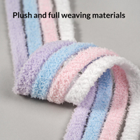 Lacets de chaussures décoratifs en peluche colorés personnalisés Olian, lacets plats en polyester moelleux de 1,3 cm de large