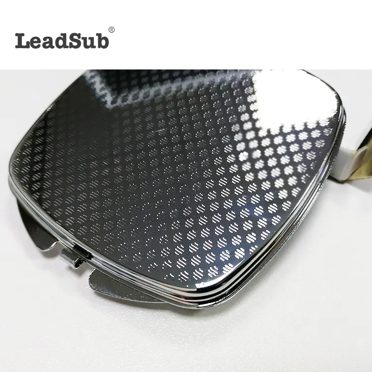 Leadsub Small metal Pocket Mirror Personalized Folding Custom Compact Makeup Mirror with sublimation Aluminum sheet