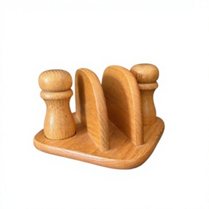 AZ ENTERPRISES Porte-serviettes en bois avec salières et poivrières, design moderne sur pied pour utilisation sur table - Product Image 1