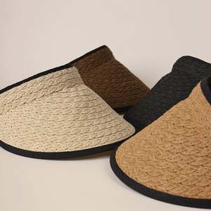 Sombrero Visera de Paja Vacaciones Verano 2025 Novedad Moda Color Sólido Visera Vacía para Playa y Exteriores - Product Image 4