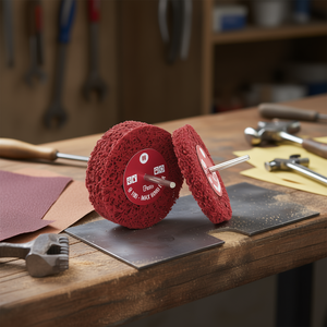 Disco de Pulido Rojo Ttake de 100x13 mm con Vástago de 6 mm para Acabado de Metal y Madera - Product Image 3