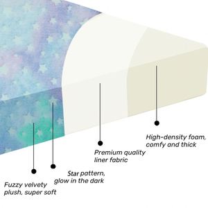 Tapis de jeu et de sommeil pliable 2-en-1 en mousse épaisse, luminescent dans le noir, doux et éducatif, lavable en machine - Product Image 4