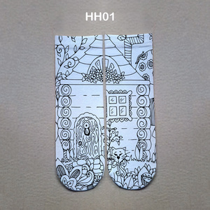 Cids Cartoon Diy اللون في الجوارب تلوين الجوارب الرسم مع علامات النسيج الجوارب الملونة - Product Image 4