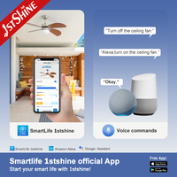 Ventilateur de plafond 1stshine classique pour patio extérieur, intelligent, avec commande vocale, moteur silencieux, robuste, avec lumière
