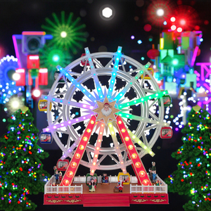 Giáng sinh LED Ferris Bánh xe trang trí với chức năng quay & 8 <span class=keywords><strong>Xmas</strong></span> bài hát bao gồm adapter - Product Image 5