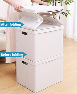 Boîte de rangement en plastique blanc, garde-robe empilable et pliable, facile à plier, pour vêtements de grande capacité, <span class=keywords><strong>Binx</strong></span> avec couvercle, dernière version - Product Image 5