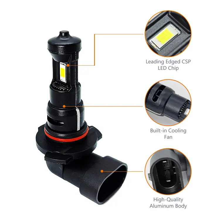 Nhà sản xuất tự động phụ kiện hệ thống chiếu sáng LED Bulb CANBUS Đèn pha 9005 HB3 Led Đèn Pha cho xe