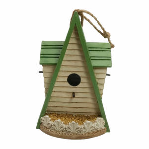8 inç reçine yuvarlak taş şekilli Birdhouse ahşap etkisi Polyresin Birdhouse - Product Image 3