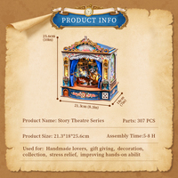 CuteBee DIY Kit de construction de maison miniature en bois, thème Théâtre de rêve mécanique, insert pour étagère avec éclairage LED