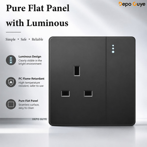 UK British Standard 13A <strong>PC</strong> Wall Switch Socket 4-Outlet with USB-A and USB-C Ports Industrial Hospital Use Electrical Socket - Product Image 2