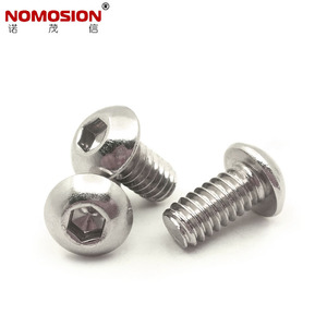 NOMOSION Round Head <b>Socket</b> Cap <b>Screws</b> TM1/4-20 Inch 304 Stainless Steel Nickel Plated - Product Image 2