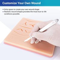 Kit d'entraînement à la suture Yulin, coussin de suture en silicone avec plaies pré-découpées, instruments en acier inoxydable, fils de suture pour l'enseignement médical