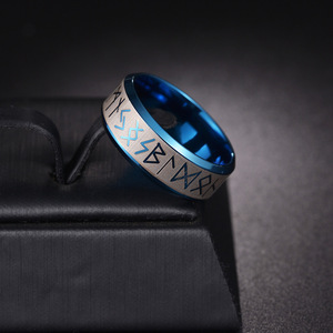Anelli in Acciaio Inossidabile Placcato Antiossidante Impermeabili con <span class=keywords><strong>Rune</strong></span> Vichinghe Nordiche Hip Hop Punk alla Moda per Uomo 2025 Vendita all'Ingrosso - Product Image 5