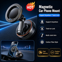 Support magnétique de téléphone pour voiture, ventouse puissante 89 LBS, pliable 360°, vente en gros °   Ajustable, Marque privée OEM