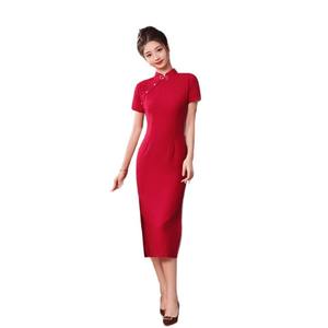 2025 verano rojo <span class=keywords><strong>de</strong></span> gama alta vestido <span class=keywords><strong>de</strong></span> <span class=keywords><strong>novia</strong></span> <span class=keywords><strong>de</strong></span> compromiso nupcial nuevo estilo nacional chino Cheongsam pequeño vestido <span class=keywords><strong>de</strong></span> tostadas - Product Image 5