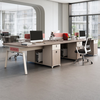 Table de bureau modulaire moderne en forme de Y 6 sièges bureau de travail commercial meubles à panneaux en bois durables