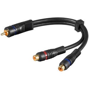 Cable adaptador de audio RCA macho a 2 RCA hembra con doble blindaje - Product Image 1