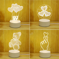 Vente en gros de lampe en acrylique 3D illusion créative populaire Anime Lamparas Base de lampe de Noël à LED Décoration de chambre d'enfant Veilleuse