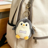 Porte-clés Peluche Pingouin Personnalisé, Jouet en Peluche à Rebond Lent, Anti-stress, Breloque de Sac, OEM ODM, Idéal pour Cadeau