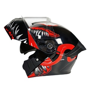 Casques de <span class=keywords><strong>moto</strong></span> rabattables de haute qualité pour hommes, <span class=keywords><strong>casque</strong></span> de course en ABS, double visière, fabrication sur mesure - Product Image 1