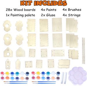 Lot de 4 kits de peinture pour nichoir et nichoir pour enfants de 4 à 8 ans - Product Image 2
