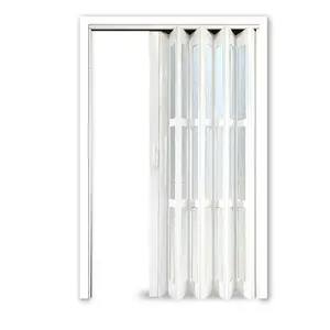 Interior Kaca Geser Akordeon Murah Pintu Geser Transparan PVC Pintu Lipat untuk Dapur Lipat Pintu Aluminium Partisi Di