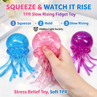 Jouet Squishy Méduse Géante en Maltose à Remontée Lente, Anti-Stress et Anti-Anxiété, Jouets Fidget pour Enfants, Jouets Promotionnels