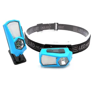 plastic 360 degree rotation small mini dry battery powered camping kids headlight clip light head torch headlamp