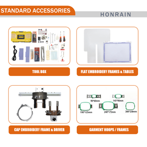 เครื่องปักคอมพิวเตอร์อัตโนมัติแบบหลายเข็มขนาดเล็ก ยี่ห้อ Honrain สำหรับปักหมวก เสื้อยืด และอื่นๆ - Product Image 4