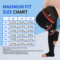 Chaussettes de compression sur mesure de haute qualité pour grandes filles, taille plus, en spandex/nylon, hauteur genou, 20-30 mmHg, XXXXL