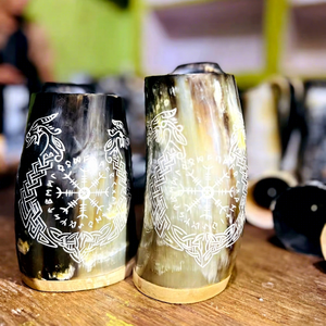 Luxury India Design Eco-Friendly Dishwasher Safe Drinking Horn Mug Latest Style Ox Horn Cup for Party Home Decor 500ml Beer Mug - Product Image 1