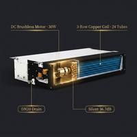 Unidad de Ventilador Horizontal Ultrafina GTGLOBE, Acero Galvanizado Anticorrosión, Flexible, Ahorro de Energía, Bajo Nivel de Ruido, para Distribuidores