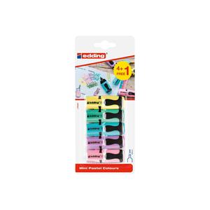 Edding Textmarker Mini Resaltador 4 + 1 Pastellfarben - Product Image 1